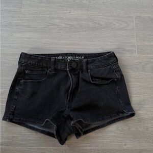 American Eagle Outfitters Hi-Rise Dark Denim Shorties